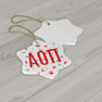 Alpha Omicron Pi Holiday Cheer Ceramic Ornament, 2 Shapes To Choose From