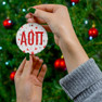 Alpha Omicron Pi Holiday Cheer Ceramic Ornament, 2 Shapes To Choose From