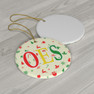 Order Of Eastern Star Holiday Cheer Ceramic Ornament, 2 Shapes To Choose From