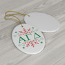 Alpha Gamma Delta Holiday Color Snowflake Christmas Ornaments