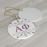 Alpha Phi Holiday Color Snowflake Christmas Ornaments