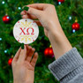 Chi Omega Holiday Color Snowflake Christmas Ornaments