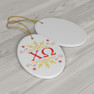 Chi Omega Holiday Color Snowflake Christmas Ornaments