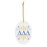 Delta Delta Delta Holiday Color Snowflake Christmas Ornaments