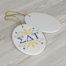 Sigma Delta Tau Holiday Color Snowflake Christmas Ornaments