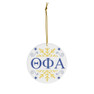 Printify Theta Phi Alpha Holiday Color Snowflake Christmas Ornaments 