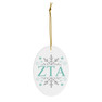 Zeta Tau Alpha Holiday Color Snowflake Christmas Ornaments