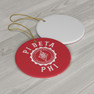 Pi Beta Phi Round Christmas Shield Ornaments