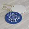 Sigma Delta Tau Round Christmas Shield Ornaments