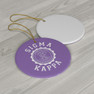 Sigma Kappa Round Christmas Shield Ornaments