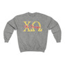 Chi Omega Greek Type Crewneck Sweatshirts