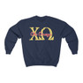 Chi Omega Greek Type Crewneck Sweatshirts