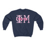 Phi Mu Greek Type Crewneck Sweatshirts