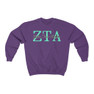 Zeta Tau Alpha Greek Type Crewneck Sweatshirts