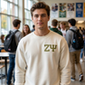 Zeta Psi World Famous Crest - Shield Crewneck Sweatshirts