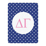 Delta Gamma Polka Dots Tan Sherpa Blanket - Giant Size!