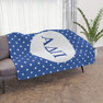 Alpha Delta Pi Polka Dots Tan Sherpa Blanket - Giant Size!