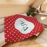 Alpha Gamma Delta Polka Dots Tan Sherpa Blanket - Giant Size!