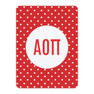 Alpha Omicron Pi Polka Dots Tan Sherpa Blanket - Giant Size!