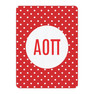 Alpha Omicron Pi Polka Dots Tan Sherpa Blanket - Giant Size!