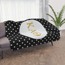 Kappa Alpha Theta Polka Dots Tan Sherpa Blanket - Giant Size!
