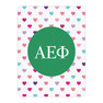 Alpha Epsilon Phi Hearts Tan Sherpa Blanket - Giant Size