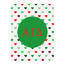 Printify Alpha Gamma Delta Hearts Tan Sherpa Blanket - Giant Size! 