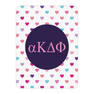 Alpha Kappa Delta Phi Hearts Tan Sherpa Blanket - Giant Size
