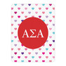 Alpha Sigma Alpha Hearts Tan Sherpa Blanket - Giant Size!