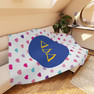 Delta Delta Delta Hearts Tan Sherpa Blanket - Giant Size