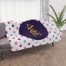Delta Phi Epsilon Hearts Tan Sherpa Blanket - Giant Size!