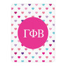 Gamma Phi Beta Hearts Tan Sherpa Blanket - Giant Size!