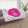 Gamma Phi Beta Hearts Tan Sherpa Blanket - Giant Size!
