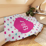 Gamma Phi Beta Hearts Tan Sherpa Blanket - Giant Size!