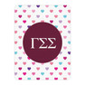Printify Gamma Sigma Sigma Hearts Tan Sherpa Blanket - Giant Size! 