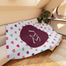 Printify Gamma Sigma Sigma Hearts Tan Sherpa Blanket - Giant Size! 