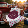 Gamma Sigma Sigma Hearts Tan Sherpa Blanket - Giant Size!