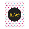 Kappa Alpha Theta Hearts Tan Sherpa Blanket - Giant Size!
