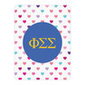 Phi Sigma Sigma Hearts Tan Sherpa Blanket - Giant Size!