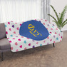Phi Sigma Sigma Hearts Tan Sherpa Blanket - Giant Size!