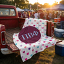 Pi Beta Phi Hearts Tan Sherpa Blanket - Giant Size!