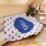 Zeta Phi Beta Hearts Tan Sherpa Blanket - Giant Size!