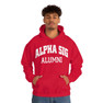 Printify Alpha Sigma Phi Alumni Hooded Sweatshirt 