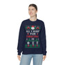 Printify Phi Sigma Pi All I Want For Christmas Crewneck Sweatshirt 