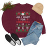 Printify Phi Sigma Pi All I Want For Christmas Crewneck Sweatshirt 