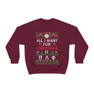 Printify Pi Lambda Phi All I Want For Christmas Crewneck Sweatshirt 