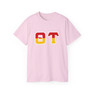 Theta Tau Two Toned Greek Lettered T-shirts
