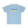 Zeta Beta Tau Two Toned Greek Lettered T-shirts