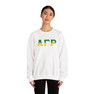 Alpha Gamma Rho Two Toned Greek Lettered Crewneck Sweatshirts