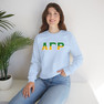 Alpha Gamma Rho Two Toned Greek Lettered Crewneck Sweatshirts